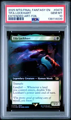 Magic The Gathering Final Fantasy Extended Art Foil #0473 Tifa Lockhart PSA10 - Image 1