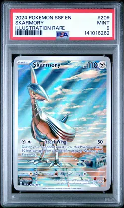 2024 POKEMON SSP EN-SURGING SPARKS ILLUSTRATION RARE #209 SKARMORY PSA 9 - Image 1