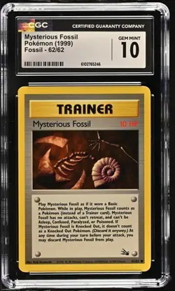 Pokemon Mysterious Fossil 1999 Fossil 62/62 CGC 10 - Image 1