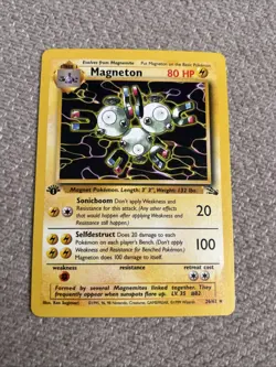Magneton 1st Edition (26) Rare Fossil Pokemon TCG 26/62 NM - Image 1