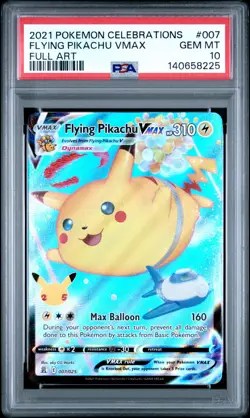 2021 POKEMON CELEBRATIONS #007 FULL ART/FLYING PIKACHU VMAX PSA 10 - Image 1