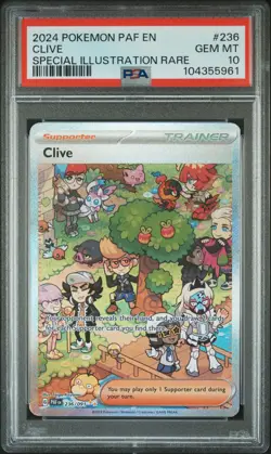 2024 POKEMON PAF EN-PALDEAN FATES SPECIAL ILLUSTRATION RARE #236 CLIVE PSA 10 - Image 1