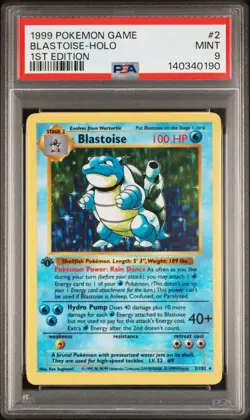 1999 POKEMON BASE SET 1ST EDITION #2 BLASTOISE-HOLO PSA 9 - Image 1