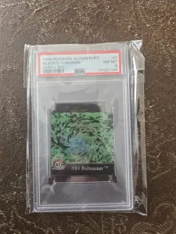 1999 Pokemon Action Flipz Series 1 Bulbasaur/Ivysaur/Venusaur Psa Grade 8 - Image 1