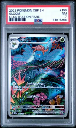 2023 POKEMON OBF EN-OBSIDIAN FLAMES ILLUSTRATION RARE #198 GLOOM PSA 7 - Image 1