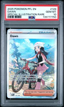 2025 POKEMON PFL EN-PHANTASMAL FLAMES SPECIAL ILLUSTRATION RARE #129 DAWN PSA 10 - Image 1