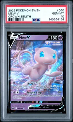 2023 POKEMON SWORD & SHIELD CROWN ZENITH #060 MEW V PSA 10 - Image 1