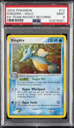 2004 POKEMON EX TEAM ROCKET RETURNS #12 KINGDRA-HOLO PSA 9 - Image 1