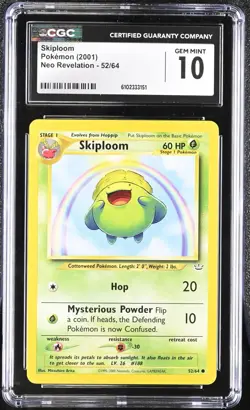 Pokemon 2001 Skiploom Neo Revelation 52/64 CGC 10 - Image 1