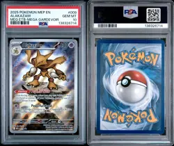 2025 POKEMON MEP MEGA EVOLUTION ETB PROMO #009 ALAKAZAM PSA 10 - Image 3