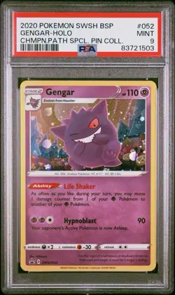 2020 POKEMON SWSH BSP CHAMPION'S PATH SPECIAL PIN COLLECTION GENGAR-HOLO PSA 10 - Image 1