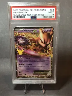 2021 Pokemon Celebrations Mewtwo EX #59 Class Collection Next Destinies PSA 9 - Image 1