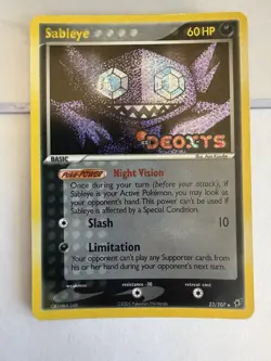 Pokemon Sableye EX Deoxys 23/107 Reverse Holo Rare 2005 60 HP - Image 1