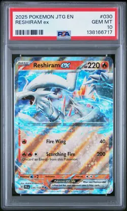 2025 POKEMON JTG EN-JOURNEY TOGETHER #030 RESHIRAM EX PSA 10 - Image 1