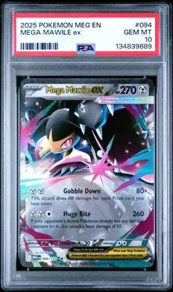PSA 10 - Mega Mawile ex 094/132 Double Rare Pokemon Mega Evolution Base Set - Image 1