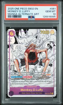2025 ONE PIECE EB02-ANIME 25TH COLLECTION MANGA ALT ART MONKEY D. LUFFY PSA 10 - Image 1