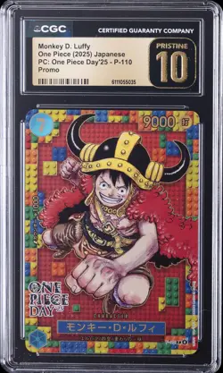 2025 ONE PIECE JPN PC: ONE PIECE DAY'25 PROMO MONKEY D. LUFFY CGC 10 PRISTINE - Image 1