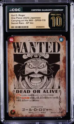 2025 ONE PIECE CARRYING ON HIS WILL JPN #OP09-118 GOL D. ROGER CGC 10 PRISTINE - Image 1