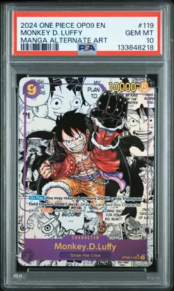 2024 ONE PIECE EMPERORS IN THE NEW WORLD MANGA ALT ART MONKEY D. LUFFY PSA 10 - Image 1