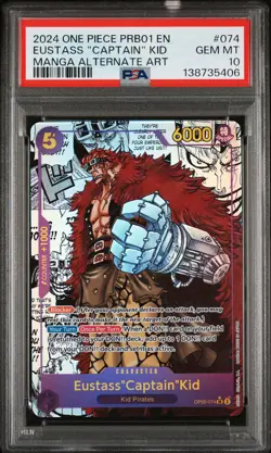2024 ONE PIECE MANGA ALTERNATE ART #074 EUSTASS "CAPTAIN" KID PSA 10 - Image 1
