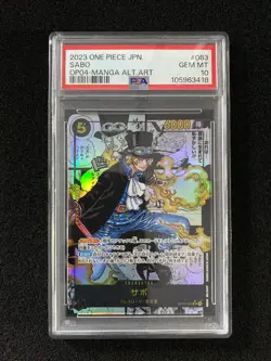 PSA 10 Sabo OP04-083 SR Comic Parallel Manga Alt Art ONE PIECE Card Jpn ER26 - Image 1