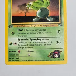 2000 Pokemon Gym Heroes Erika's Oddish 78/132 1st Edition WotC Vintage TCG Card - Image 3