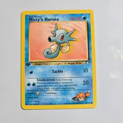 2000 Pokemon Gym Heroes 1st Edition Misty’s Horsea 86/132 Common WotC TCG Card - Image 1
