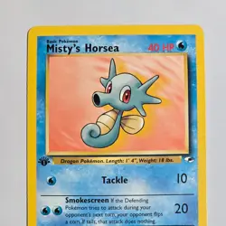 2000 Pokemon Gym Heroes 1st Edition Misty’s Horsea 86/132 Common WotC TCG Card - Image 2