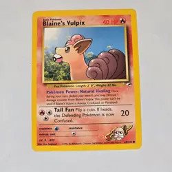 Pokemon TCG Blaine's Vulpix 65/132 Gym Heroes WOTC 2000 Common Vintage Card - Image 1