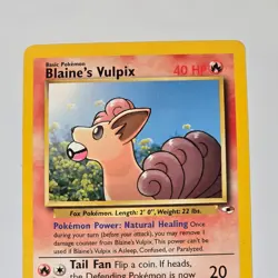Pokemon TCG Blaine's Vulpix 65/132 Gym Heroes WOTC 2000 Common Vintage Card - Image 2