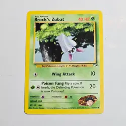 2000 Pokemon Gym Heroes Brock's Zubat 74/132 Unlimited WotC Vintage TCG Card - Image 1