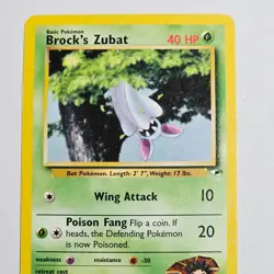 2000 Pokemon Gym Heroes Brock's Zubat 74/132 Unlimited WotC Vintage TCG Card - Image 2