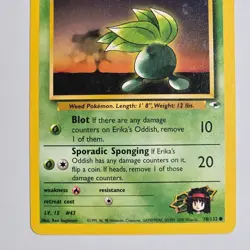 2000 Pokemon Gym Heroes Erika's Oddish 78/132 Unlimited WotC Vintage TCG Card - Image 3