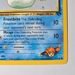 Misty's Seel 91/132 Gym Challenge WOTC Pokemon Card Common 1999-2000 - Image 4