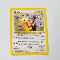Pokemon Girafarig Neo Destiny 66/105 WOTC 2002 Common TCG Card Yuka Morii - Image 1