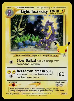 Pokemon Card - Light Toxtricity Sword & Shield Promo SWSH137 Holo - Image 1