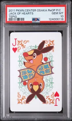2011 POKEMON CENTER OSAKA REOPENING PLAYING CARDS TEPIG JACK OF HEARTS PSA 10 - Image 1