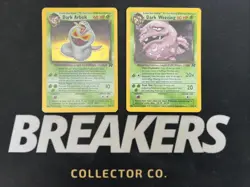 1999 Rocket Vintage Pokemon Card Lot: Holo Dark Arbok 2/82 & Dark Weezing 14/82 - Image 1