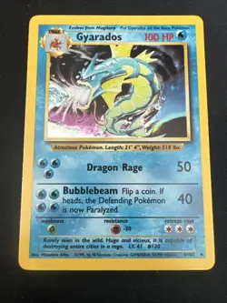 1999 Base Set Vintage Pokemon 2 Card Lot: Holo 1st Edition Machamp & Gyarados - Image 4