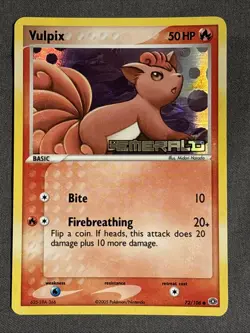 Pokemon Card - Vulpix 72/106 (2005) Emerald • Holo Stamped - Image 1