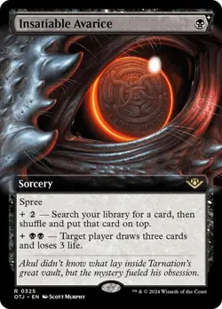 Insatiable Avarice (Extended Art) - OTJ Rare - MTG Magic Pack fresh - Image 1