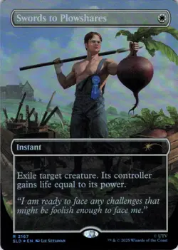 MTG Swords to Plowshares (2167) | NM Foil | Secret Lair The Office {SLD} - Image 2