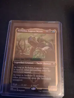 MTG COMMANDER LEGENDS ARCHELOS, LAGOON MYSTIC FOIL ETCHED RARE FOIL - Image 1