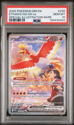 Pokemon TCG Destined Rivals Ethan's Ho-Oh ex 230/182 Sir PSA 10 - Image 1