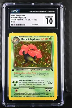 Dark VilePlume 1st Edition Team Rocket 2000 13/82 Holo Pokemon Gem Mint 10 - Image 1
