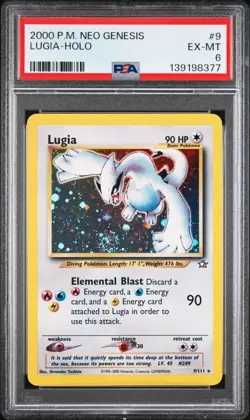 2000 Pokemon Lugia 9/111 Neo Genesis Holo Rare PSA 6 | WOTC Vintage Graded Swirl - Image 1