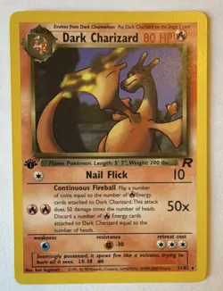 Dark Charizard 21/82 Rare - Team Rocket - 1st Edition - Pokemon WOTC - Image 1