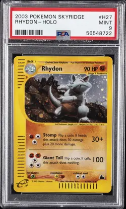 2003 POKEMON SKYRIDGE #H27 RHYDON-HOLO PSA 9 - Image 1