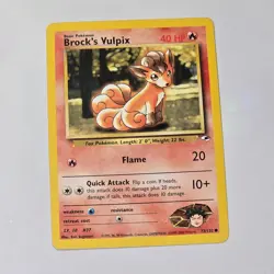 2000 Pokemon Gym Heroes Brock's Vulpix 73/132 WotC Vintage TCG Card Ken Sugimori - Image 1
