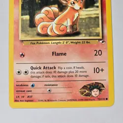 2000 Pokemon Gym Heroes Brock's Vulpix 73/132 WotC Vintage TCG Card Ken Sugimori - Image 3